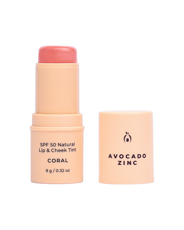 AVOCADO ZINC - SPF 50 NATURAL LIP & CHEEK TINT CORAL - STUDIO JO STORE